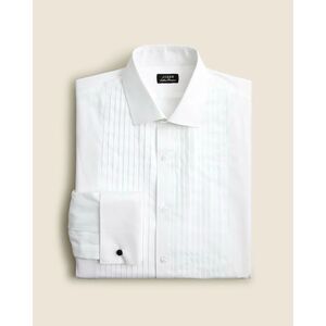 J. Crew Ludlow Pleated Bib Tuxedo Shirt Mens XL Cuff Links Formal Event White